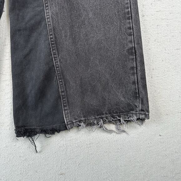 Reworked Y2K Patchwork Jeans 34x30 Grunge Distressed Wide Leg Upcycled - Picture 6 of 16